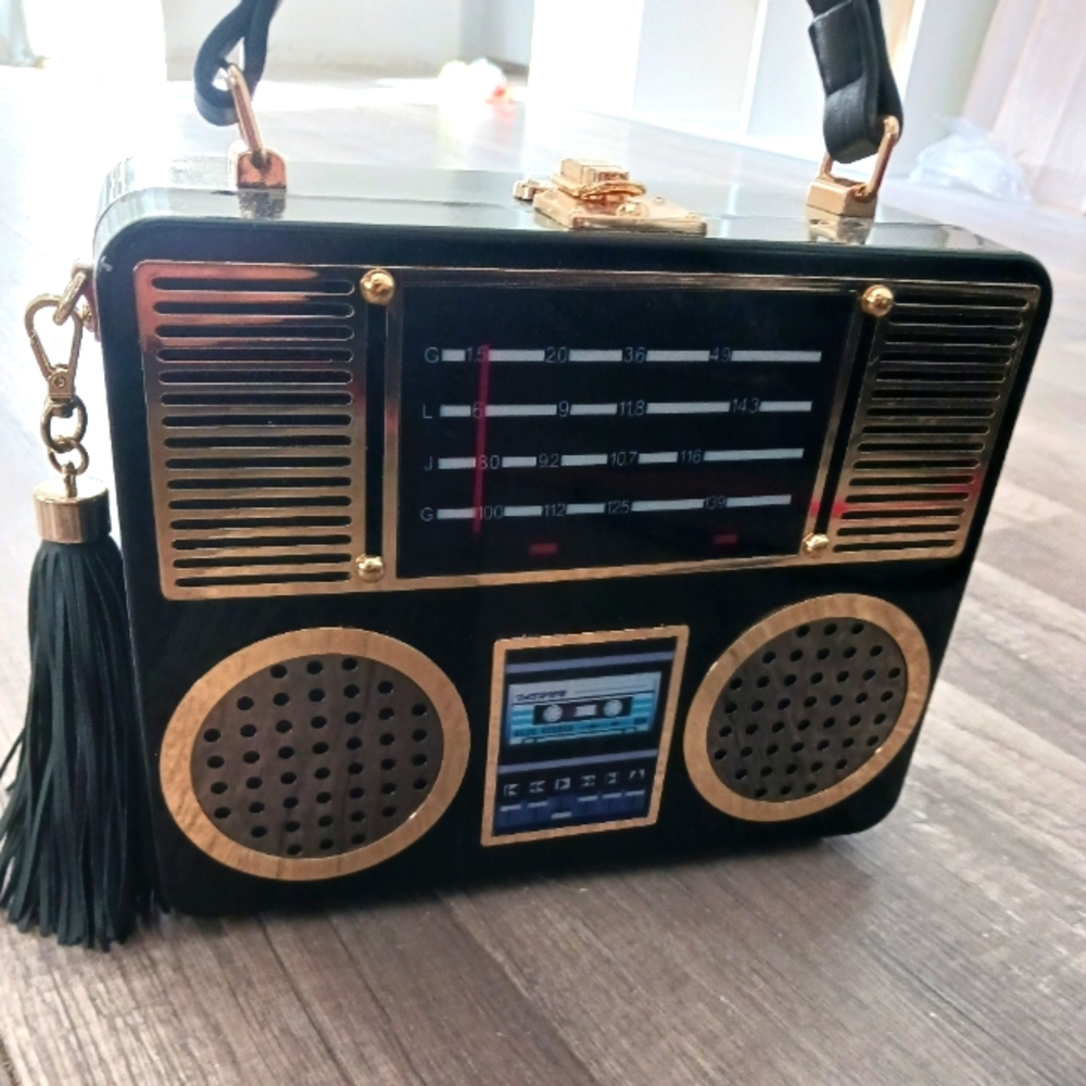Boombox Bag Hard Case with Handle & Removable Crossbody Strap - Picture 6 of 7